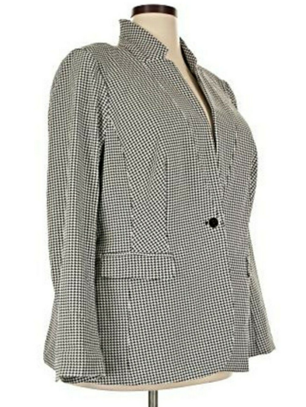 Lane Bryant , Sexy Stretch, Houndstooth Black White Blazer, Size 20 - Picture 8 of 13